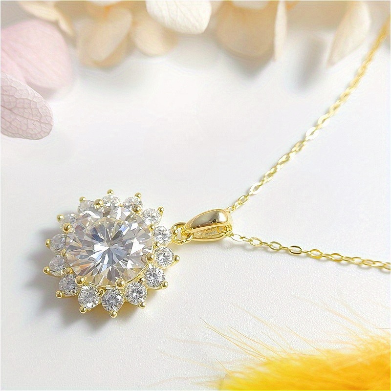 Women's 1/3/4/5 Carat 925 Silver Synthetic Moissanite Necklace